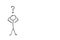 Stick figure with question mark depicting confusion over white background