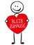 Stick figure with red heart andand german words for Stay home - Bleib zuhause