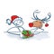 Stick Figure Santa Claus with reindeer
