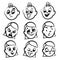 Stick figure series emotions - Nine faces