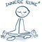 Stick figure sitting cross-legged and inner peace