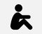 Stick Figure Sitting Icon. Stick Man Sit Up Down Floor Rest Male Person Boy Exercise Sign Symbol