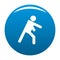 Stick figure stickman icon blue vector