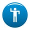 Stick figure stickman icon blue vector