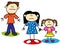 Stick figure unhappy family