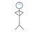 Stick figure with wheels in the head