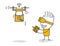 Stick figures. Drone delivery