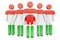 Stick figures with Niger flag. Social community and citizens of Niger, 3D rendering