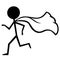 Stick Man Figure Runner Cape