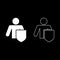 Stick man with shield Protecting personal data concept Man holding shield for reflecting attack Protected from attack idea icon