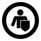 Stick man with shield Protecting personal data concept Man holding shield for reflecting attack Protected from attack idea icon