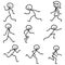 Stick man stick figure happy running walking