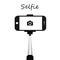 Stick for selfie. Monopod Selfie shots cartoon illustration. Selfie stick concept illustration