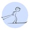 Stick Skier vector icon