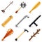 Stick weapons icons vector set