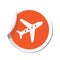 Sticker with airplane icon