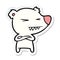 sticker of a angry polar bear cartoon with folded arms