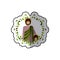 Sticker arch of green leaves with half body saint joseph with baby jesus