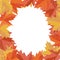 Sticker autumn style. Falling leaves vector. Greeting card vector. Space for text. Photo album.