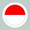 Sticker ball with flag of Indonesia. Round sphere, template icon. Indonesian national symbol. Glossy realistic ball, 3D