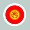 Sticker ball with flag of Kyrgyzstan. Round sphere, template icon. Kyrgyz national symbol. Glossy realistic ball, 3D