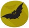 Sticker with bat. Green and black halloween sticker