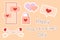 Sticker. Beautiful love stickers. Romantic objects for planner and organizer. weekly glider. for social media, web