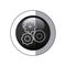 sticker black circular frame with pinions set icon