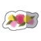 sticker blurred tulips floral design with leaves