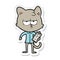 sticker of a bored cartoon cat taking survey