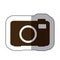 sticker brown silhouette analog camera icon flat