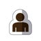 sticker brown silhouette half body figure person icon