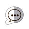 sticker brown silhouette speech bubble with suspending points icon