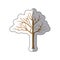 sticker brown silhouette tree with branches without leaves