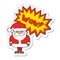 sticker of a cartoon amazed santa claus