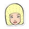 sticker of a cartoon annoyed female face