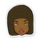 sticker of a cartoon annoyed female face