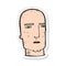 sticker of a cartoon bald tough guy