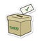 sticker of a cartoon ballot box