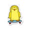 sticker of a cartoon bird on skateboard