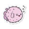 sticker of a cartoon blowfish