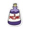 sticker of a cartoon bottle of poison