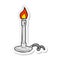 sticker of a cartoon bunsen burner