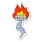 sticker of a cartoon burning work tie