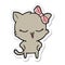 sticker of a cartoon cat with bow on head and hands on hips