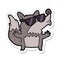 sticker of a cartoon cool werewolf howling