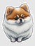 Sticker cartoon cute pomeranian Generative AI