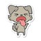 sticker of a cartoon disgusted dog shrugging shoulders