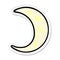 sticker cartoon doodle of a crescent moon