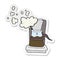 sticker of a cartoon drip filter coffee maker